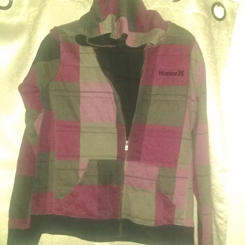 Hurley thick hoodie thermal lining plaid jacket